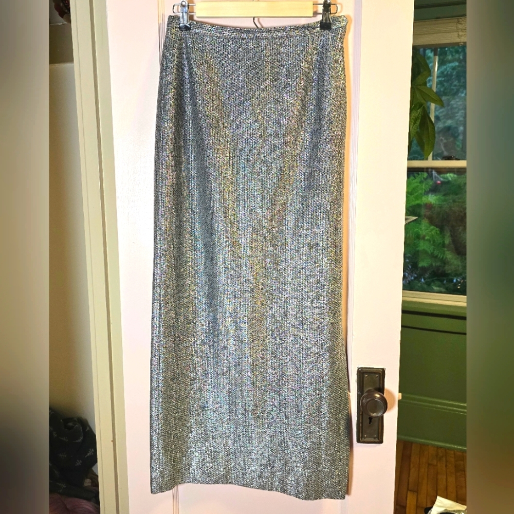 Vintage Rosecrest  Silver Women's Maxi Skirt Size Small